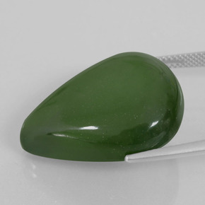 Serpentine vert naturelle en forme de poire, 29,88 ct, transparent