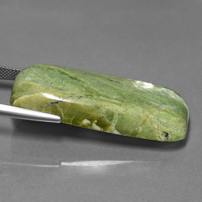 Serpentine Vert jaunâtre naturelle Coupe coussin, 39.11 ct, Opaque