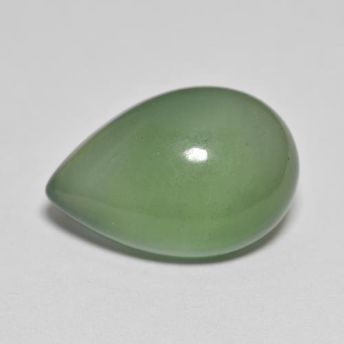 Serpentine vert naturelle en forme de poire, 8,76 ct, translucide
