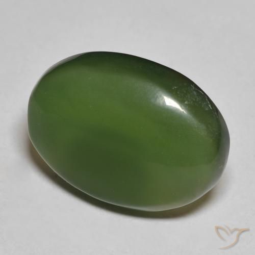 Serpentine Vert foncé naturelle ovale, 9.27 ct, Translucide