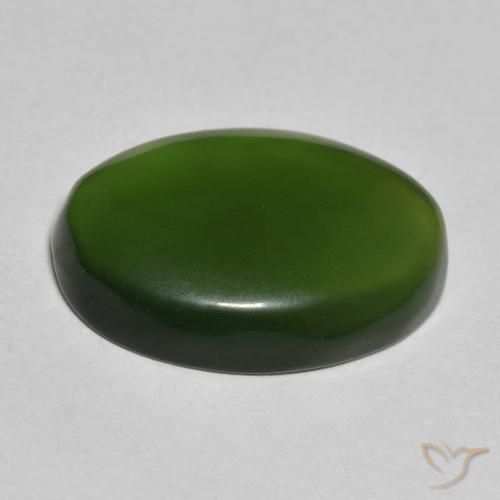 Serpentine Vert foncé naturelle ovale, 9.27 ct, Translucide