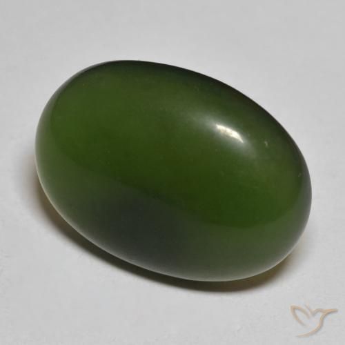 Serpentine Vert foncé naturelle ovale, 12.91 ct, Translucide