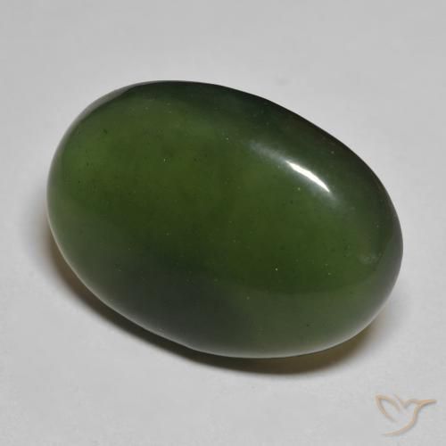 Serpentine Vert foncé naturelle ovale, 20.12 ct, Translucide