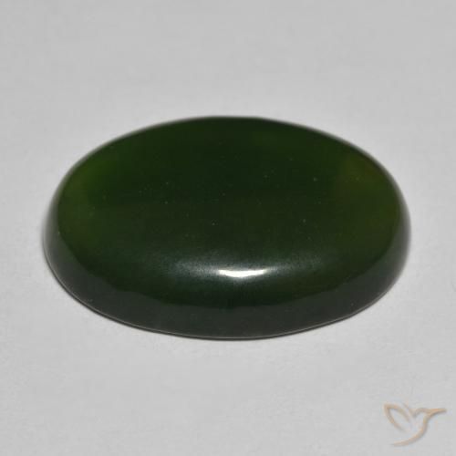 Serpentine Vert foncé naturelle ovale, 20.12 ct, Translucide