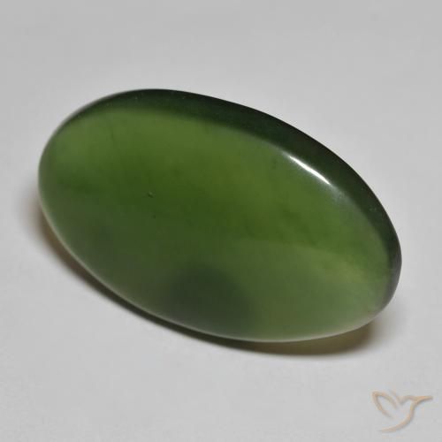 Serpentine Vert algues marines naturelle ovale, 28.03 ct, Translucide
