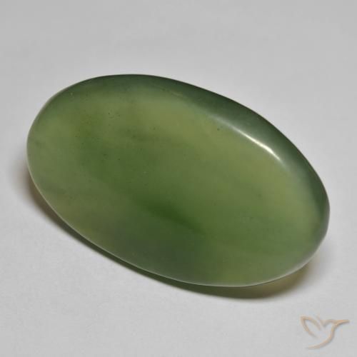 Serpentine Vert algues marines naturelle ovale, 42.73 ct, Translucide