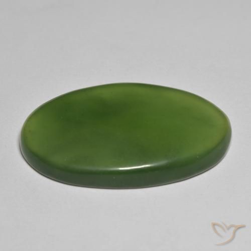 Serpentine Vert algues marines naturelle ovale, 42.73 ct, Translucide