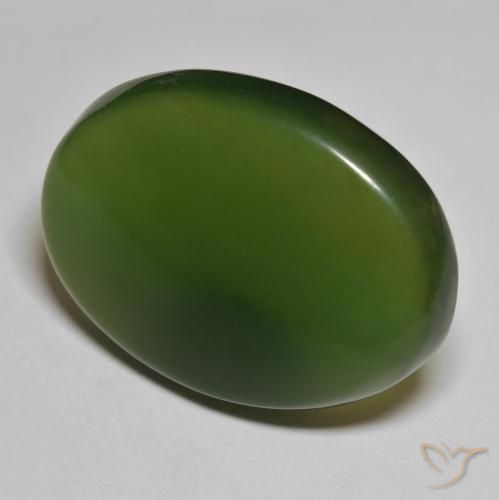 Serpentine Vert algues marines naturelle ovale, 45.91 ct, Translucide