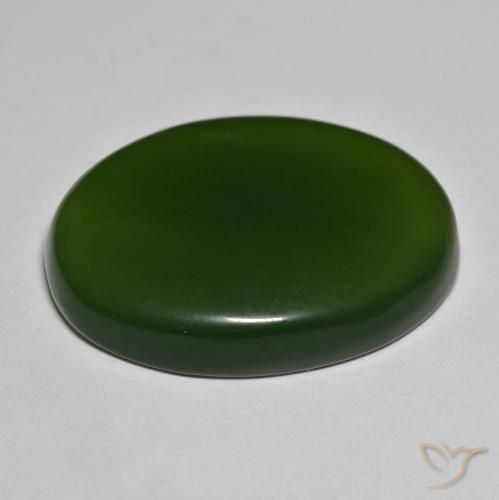 Serpentine Vert algues marines naturelle ovale, 45.91 ct, Translucide