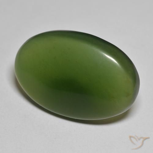 Serpentine Vert foncé naturelle ovale, 28.19 ct, Translucide