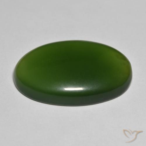 Serpentine Vert foncé naturelle ovale, 28.19 ct, Translucide