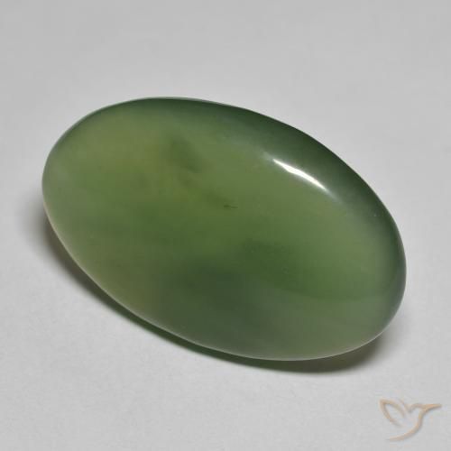 Serpentine Vert foncé naturelle ovale, 23.11 ct, Translucide