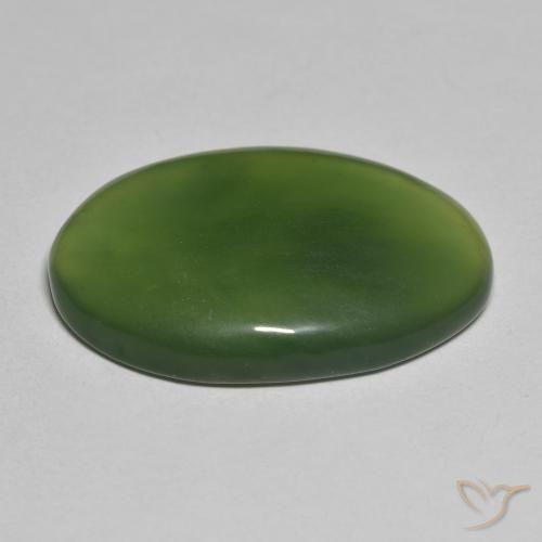 Serpentine Vert foncé naturelle ovale, 23.11 ct, Translucide