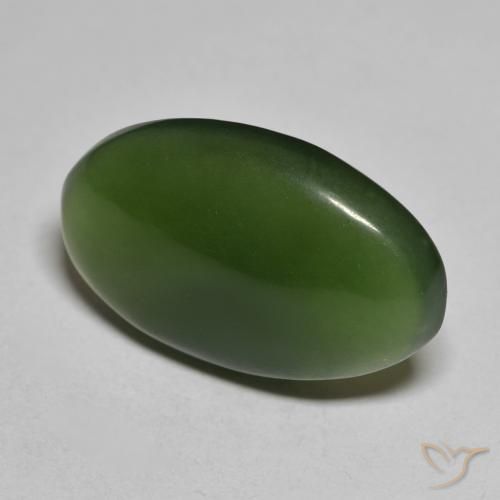 Serpentine Vert algues marines naturelle ovale, 13.52 ct, Translucide