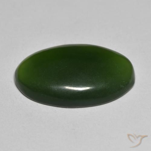 Serpentine Vert algues marines naturelle ovale, 13.52 ct, Translucide