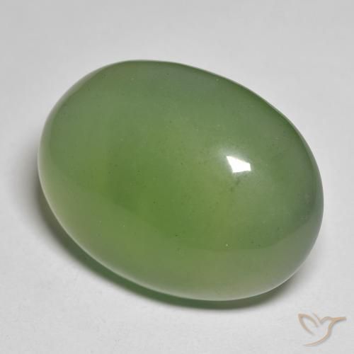 Serpentine Vert foncé naturelle ovale, 37.39 ct, Translucide