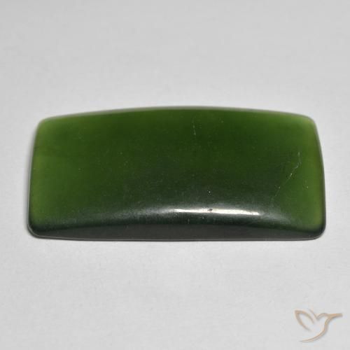 Serpentine Vert foncé naturelle Coussin, 25.58 ct, Translucide