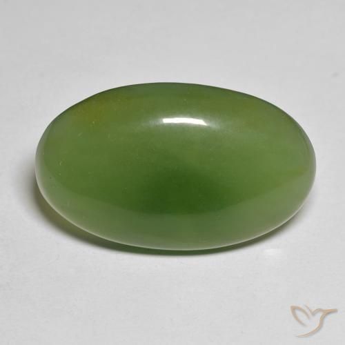 19.17ct Naturel Vert algues marines Serpentine, ovale, Translucide