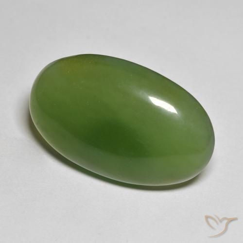 Serpentine Vert algues marines naturelle ovale, 19.17 ct, Translucide