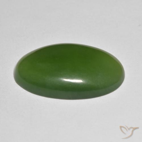 Serpentine Vert algues marines naturelle ovale, 19.17 ct, Translucide