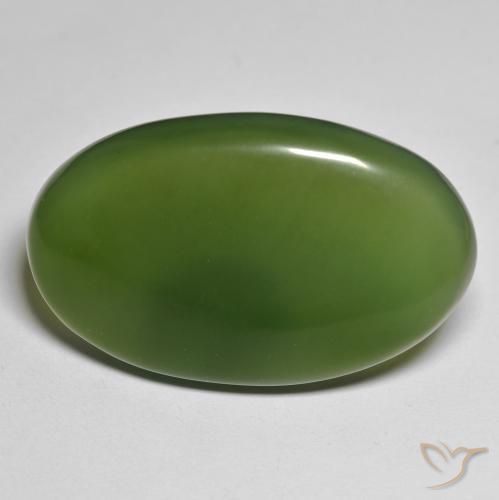 Serpentine Vert foncé naturelle ovale, 44.39 ct, Translucide