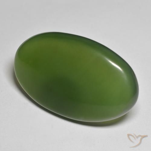 Serpentine Vert foncé naturelle ovale, 44.39 ct, Translucide