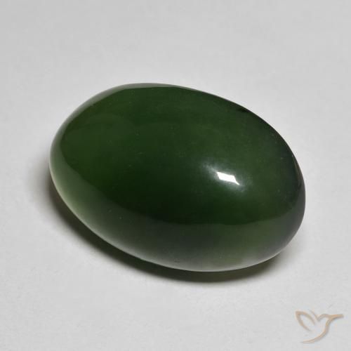 Serpentine Vert foncé naturelle ovale, 18.23 ct, Translucide
