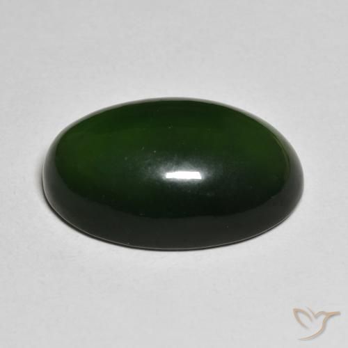 Serpentine Vert foncé naturelle ovale, 18.23 ct, Translucide