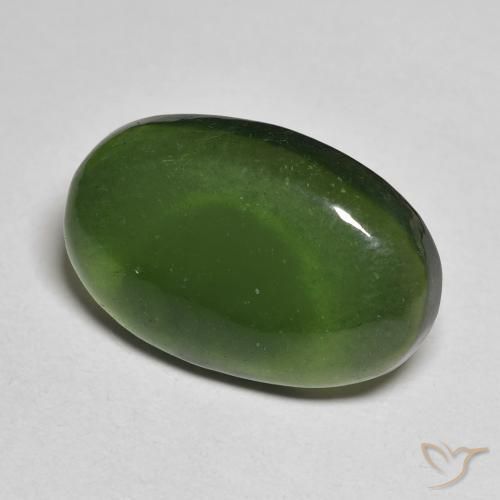Serpentine Vert algues marines naturelle ovale, 10.00 ct, Translucide