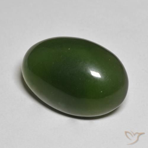 Serpentine Vert foncé naturelle ovale, 15.97 ct, Translucide