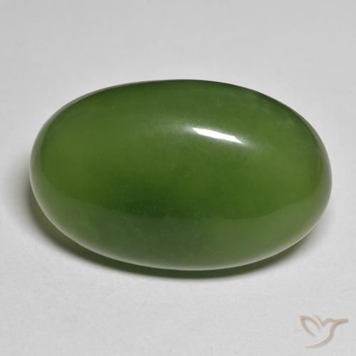27.54ct Naturel Vert algues marines Serpentine, ovale, Translucide