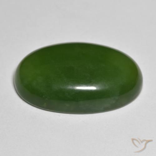 Serpentine Vert algues marines naturelle ovale, 27.54 ct, Translucide