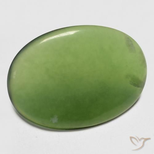 Serpentine Vert chaud naturelle ovale, 15.21 ct, Translucide