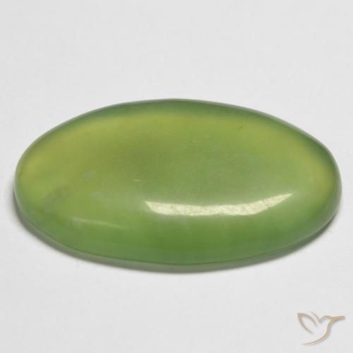 Serpentine Vert citron naturelle ovale, 13.23 ct, Translucide