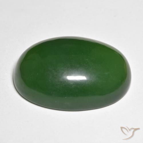 Serpentine Forêt verte naturelle ovale, 55.63 ct, Translucide