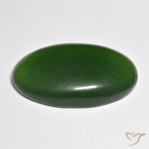 Serpentine Forêt verte naturelle ovale, 24.76 ct, Translucide