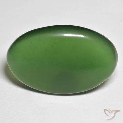 25.99ct Naturel Forêt verte Serpentine, ovale, Translucide