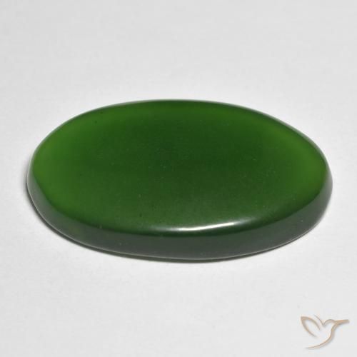Serpentine Forêt verte naturelle ovale, 25.99 ct, Translucide