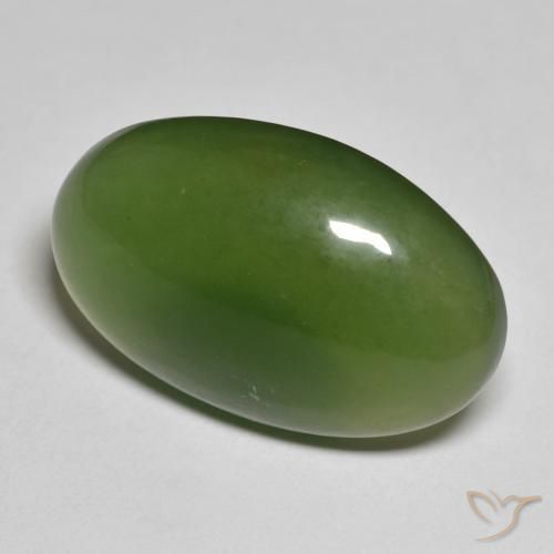 Serpentine Vert terreux naturelle ovale, 19.27 ct, Translucide