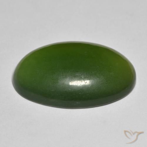 Serpentine Vert terreux naturelle ovale, 19.27 ct, Translucide