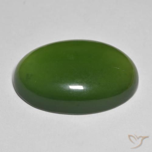 Serpentine Vert foncé naturelle ovale, 28.07 ct, Translucide