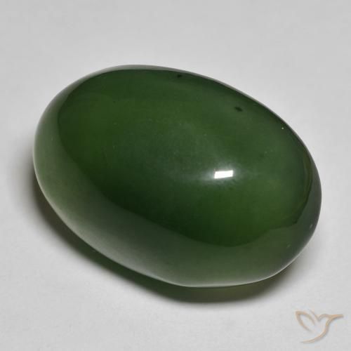 Serpentine Vert algues marines naturelle ovale, 28.85 ct, Translucide