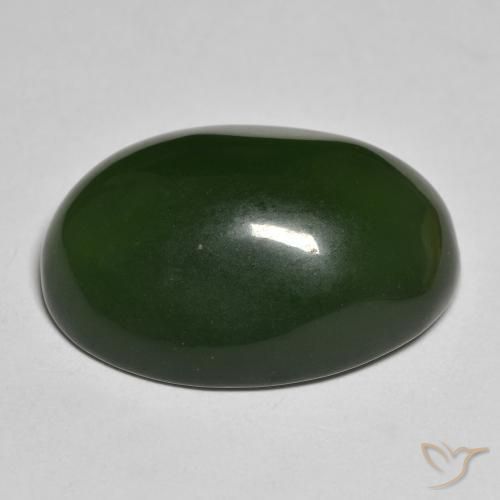 Serpentine Vert algues marines naturelle ovale, 28.85 ct, Translucide