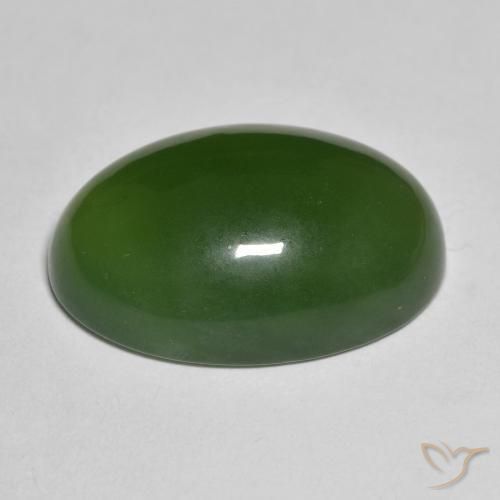 Serpentine Vert algues marines naturelle ovale, 19.65 ct, Translucide