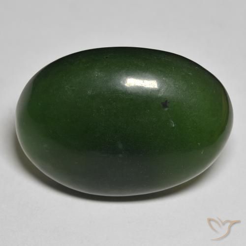 30.32ct Naturel Vert foncé Serpentine, ovale, Translucide
