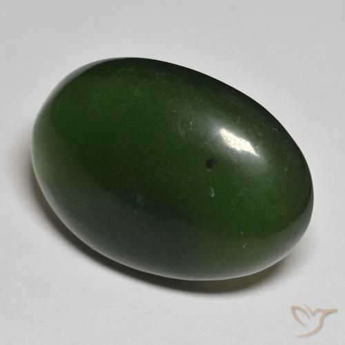 Serpentine Vert foncé naturelle ovale, 30.32 ct, Translucide