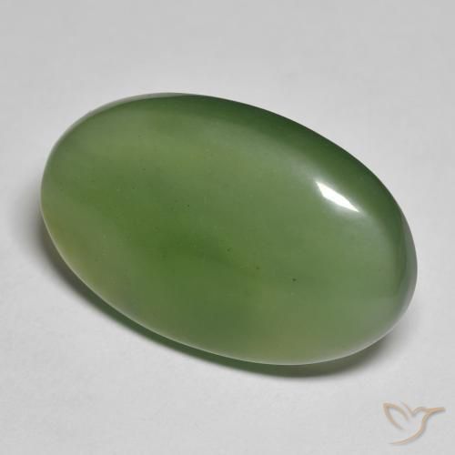 Serpentine Vert terreux naturelle ovale, 22.18 ct, Translucide
