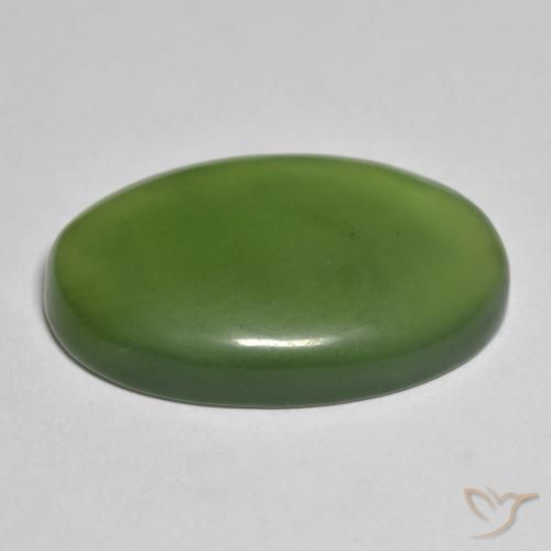 Serpentine Vert terreux naturelle ovale, 22.18 ct, Translucide