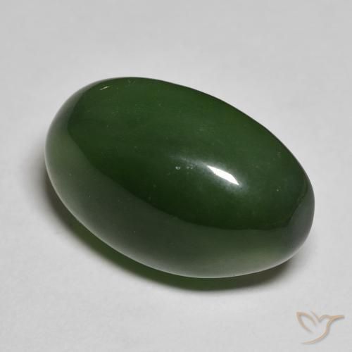 Serpentine Vert algues marines naturelle ovale, 16.53 ct, Translucide