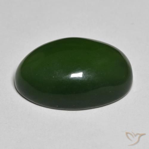 Serpentine Vert algues marines naturelle ovale, 16.53 ct, Translucide